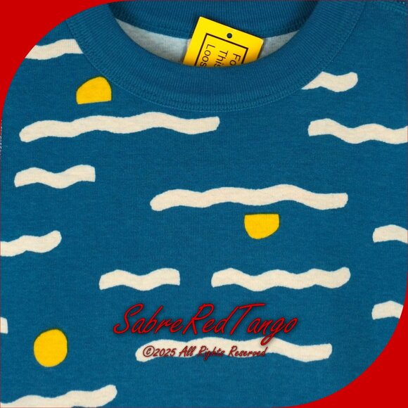 NWT Hanna Andersson Organic Short Johns Pajamas Mellow Waves Print 140 10 - Picture 2 of 6